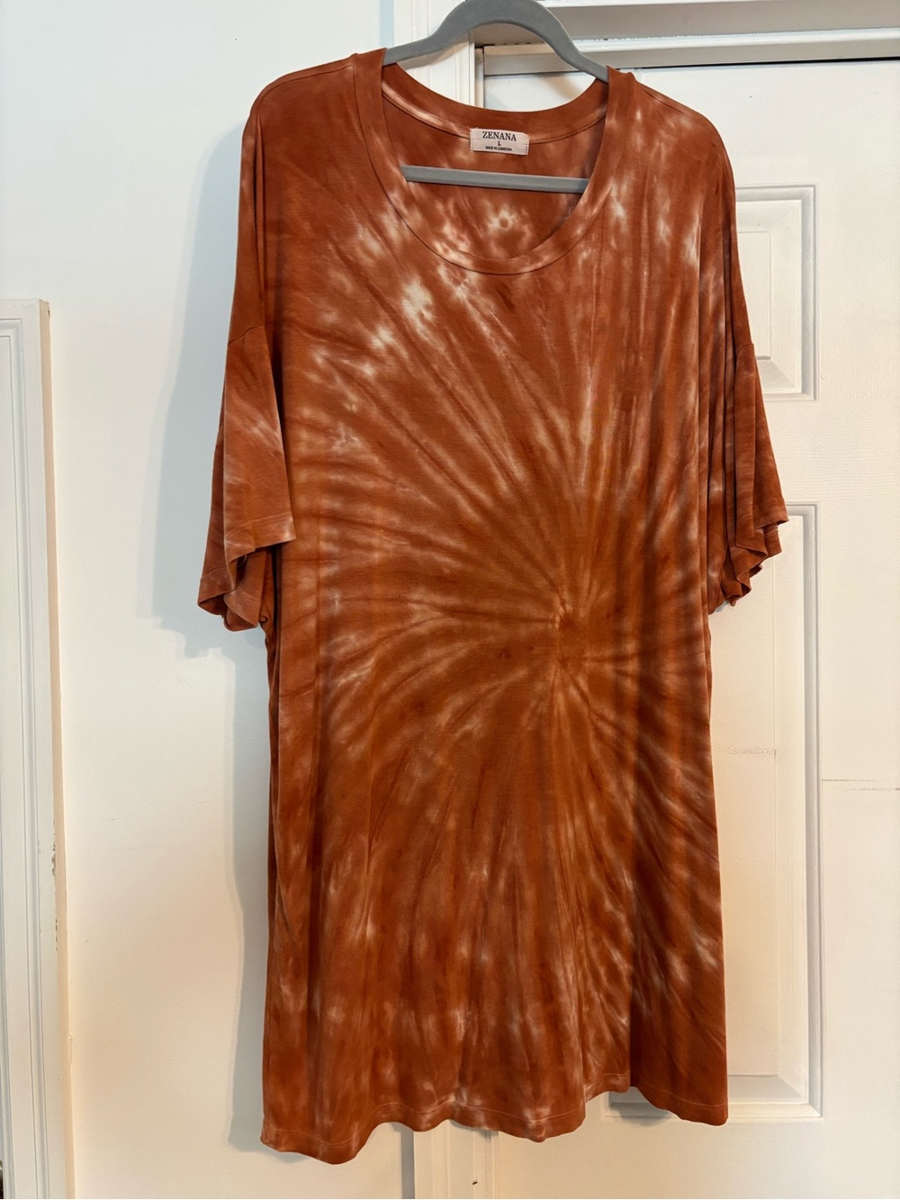 Zenana Outfitters Tie-Dye Short Sleeve Shirt Dress - Picture 3 of 5